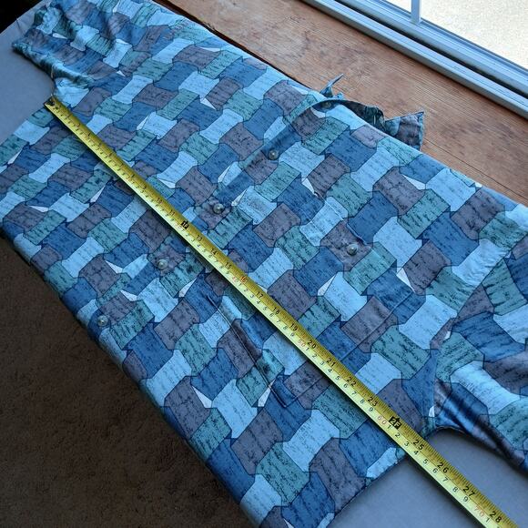 Pierre Cardin Mens Large Short Sleeve Casual Button up geometric print shirt - Picture 9 of 14